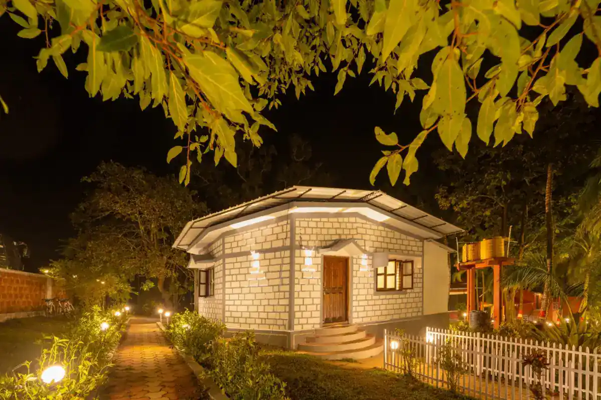Room exterior with garden view at Wild Mist Jungle Stay Dandeli resort
