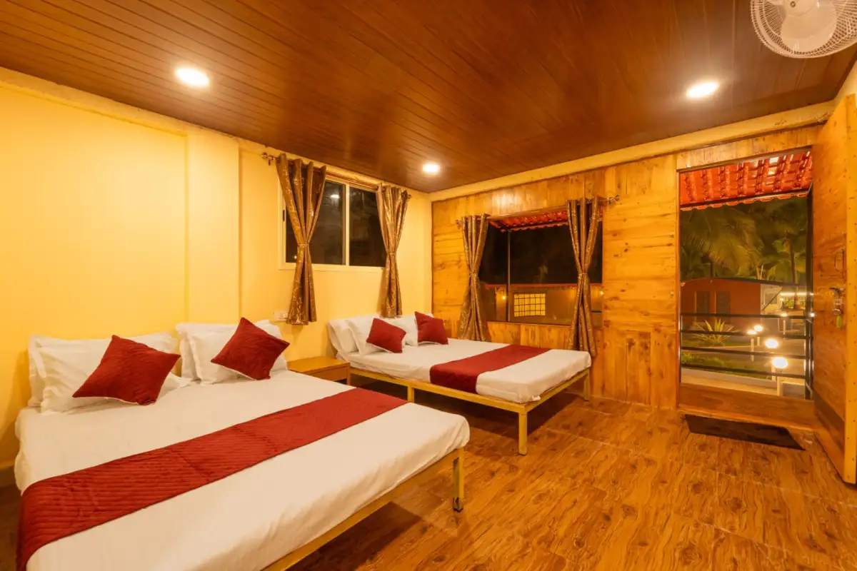 Wooden cottage 4-6 sharing accommodation at Wild Mist Jungle Stay Dandeli